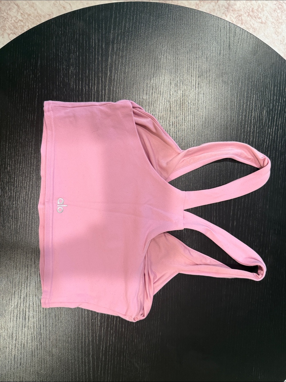 ALO Yoga Dusty Pink Sports Bra with Crisscross Straps - Picture 2 of 4
